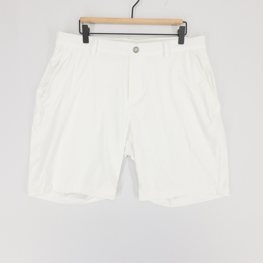 REDVANLY Varick Shorts Mens XL White Golf Pull On Stretch 9 Inch Inseam